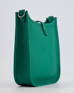 Hermès Mini Evelyne Bag in Vert Vertigo Clemence Leather with Palladium Hardware