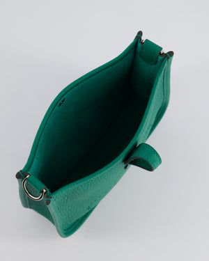 Hermès Mini Evelyne Bag in Vert Vertigo Clemence Leather with Palladium Hardware