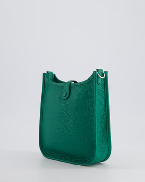 Hermès Mini Evelyne Bag in Vert Vertigo Clemence Leather with Palladium Hardware