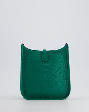 Hermès Mini Evelyne Bag in Vert Vertigo Clemence Leather with Palladium Hardware