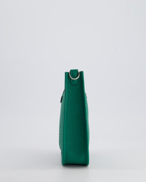 Hermès Mini Evelyne Bag in Vert Vertigo Clemence Leather with Palladium Hardware