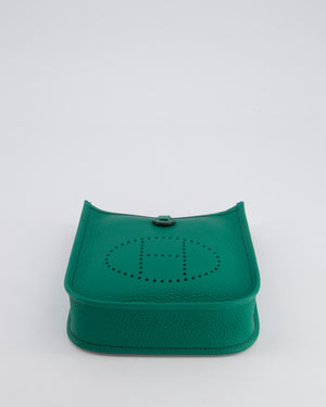 Hermès Mini Evelyne Bag in Vert Vertigo Clemence Leather with Palladium Hardware