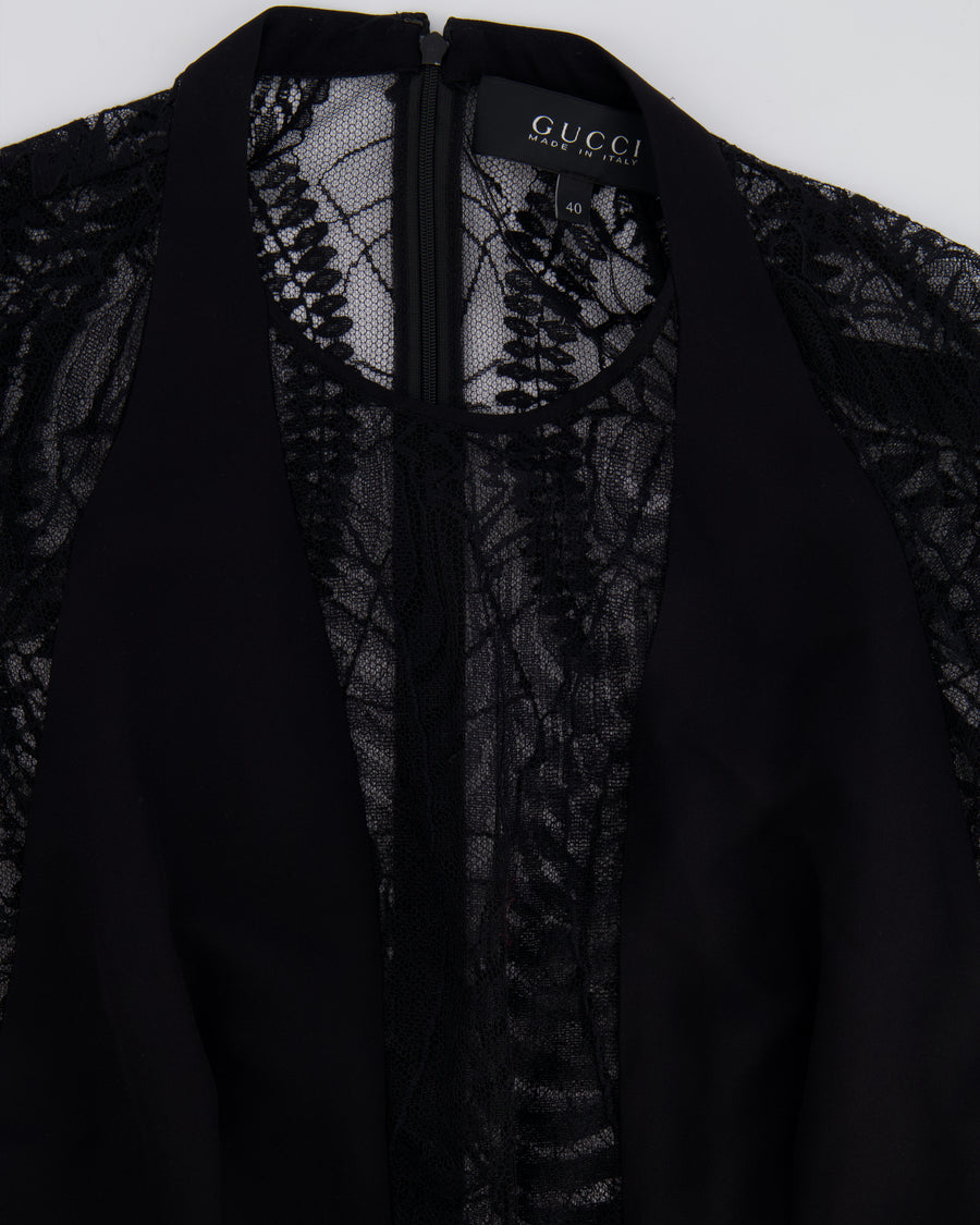 Gucci Black Laced Long Sleeve Jumpsuit IT 40 (UK 8)