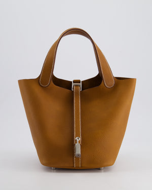 *RARE* Hermès Picotin Bag 18cm in Fauve Barenia Faubourg Leather with Palladium Hardware