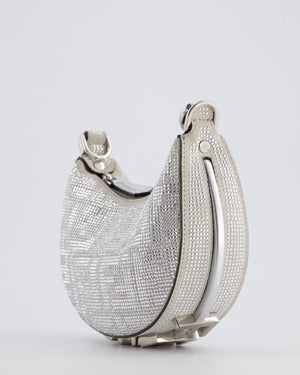 Fendi FW/24 Silver Fendigraphy Crystal FF Logo Nano Bag