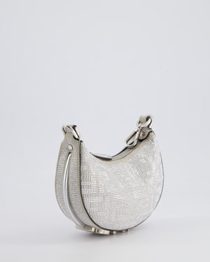 Fendi FW/24 Silver Fendigraphy Crystal FF Logo Nano Bag