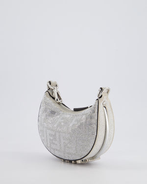 Fendi FW/24 Silver Fendigraphy Crystal FF Logo Nano Bag