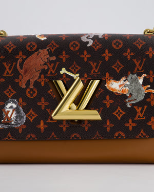 Louis Vuitton Brown "Grace Coddington" Twist MM Bag with Gold Hardware