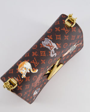 Louis Vuitton Brown "Grace Coddington" Twist MM Bag with Gold Hardware