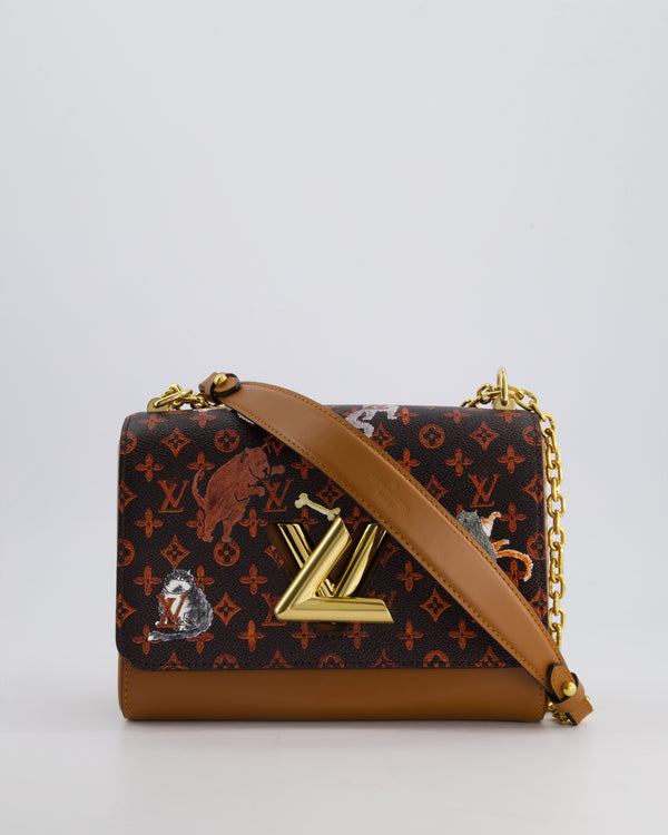 Louis Vuitton Brown "Grace Coddington" Twist MM Bag with Gold Hardware