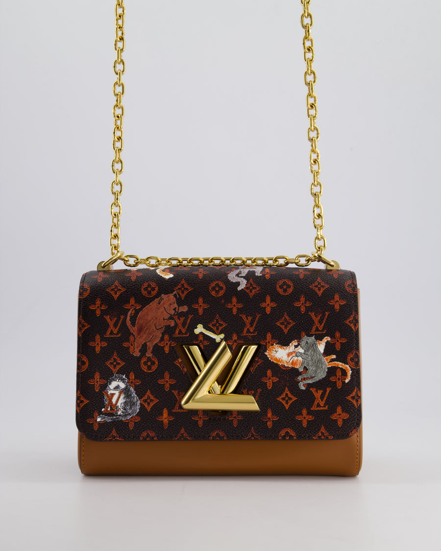 Louis Vuitton Brown "Grace Coddington" Twist MM Bag with Gold Hardware