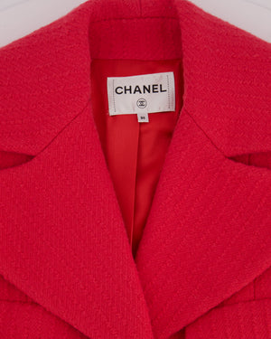 Chanel 20/S Pink Button Down Tweed Coat Size FR 36 (UK 8)