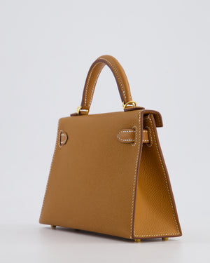 *HOT* Hermès Mini Kelly 20cm Bag in Gold Epsom Leather with Gold Hardware