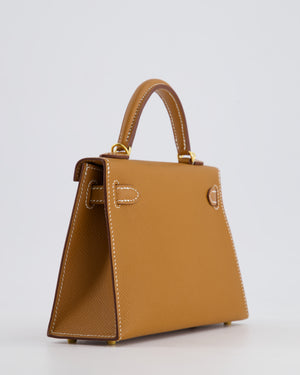 *HOT* Hermès Mini Kelly 20cm Bag in Gold Epsom Leather with Gold Hardware