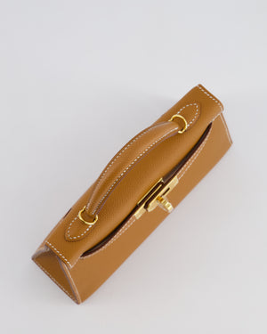 *HOT* Hermès Mini Kelly 20cm Bag in Gold Epsom Leather with Gold Hardware