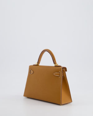 *HOT* Hermès Mini Kelly 20cm Bag in Gold Epsom Leather with Gold Hardware