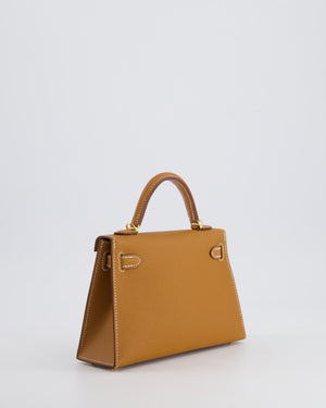 *HOT* Hermès Mini Kelly 20cm Bag in Gold Epsom Leather with Gold Hardware