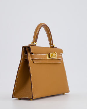 *HOT* Hermès Mini Kelly 20cm Bag in Gold Epsom Leather with Gold Hardware