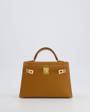 *HOT* Hermès Mini Kelly 20cm Bag in Gold Epsom Leather with Gold Hardware