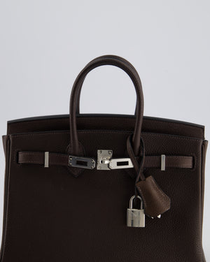 *VERY RARE* Hermès Birkin 25cm Retourne in Ebene Barenia Faubourg Leather with Palladium Hardware