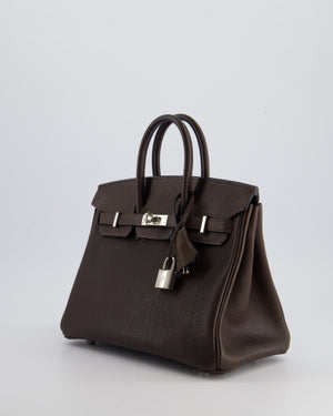 *VERY RARE* Hermès Birkin 25cm Retourne in Ebene Barenia Faubourg Leather with Palladium Hardware