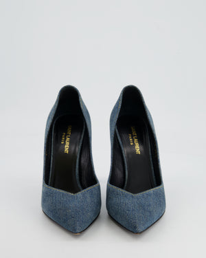 Saint Laurent Blue Denim Classic Paris Skinny Pumps Size EU 38.5