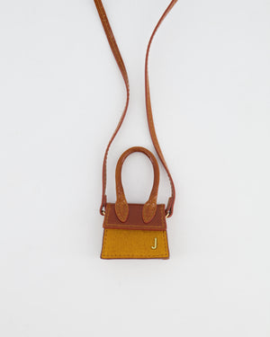 Jacquemus Brown Chiquito Micro Top Handle Bag with Gold Logo Detail