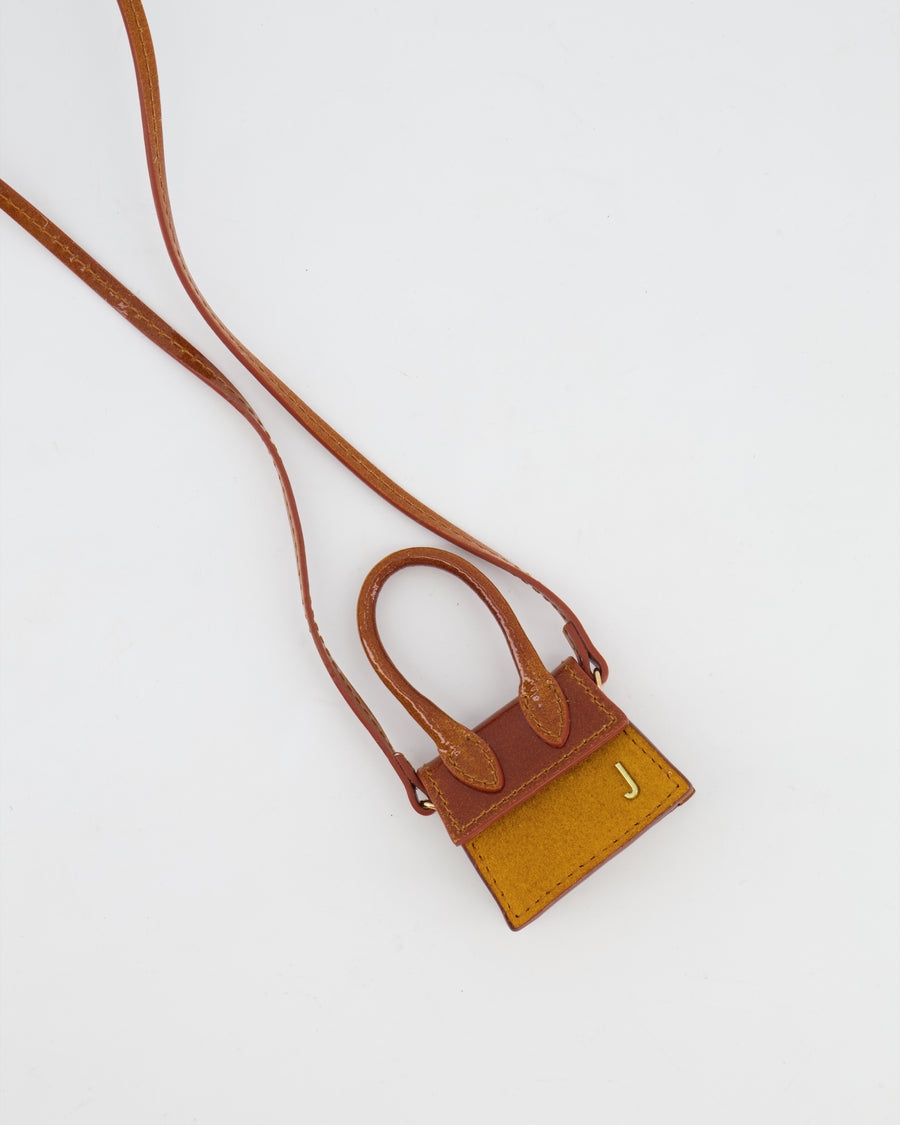 Jacquemus Brown Chiquito Micro Top Handle Bag with Gold Logo Detail