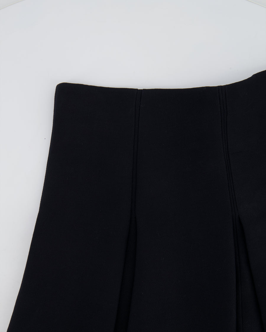 Christian Dior Black Mini Pleated Wool Skorts Size FR 38 (UK 10)