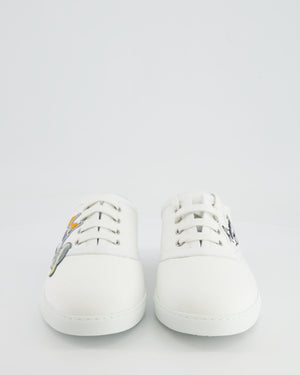 Hermès Innocent White Canvas Sneakers with Embroidery Logo Details Size EU 41