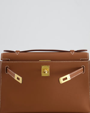 *RARE* Hermès Kelly Pochette in Gold Swift Leather with Gold Hardware