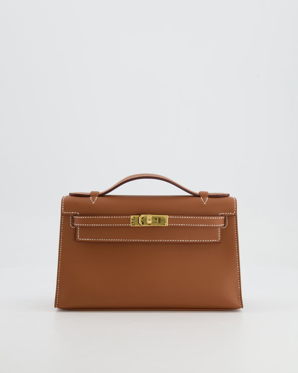 *RARE* Hermès Kelly Pochette in Gold Swift Leather with Gold Hardware