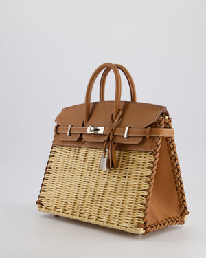 *RARE* Hermès Birkin Wicker Picnic 25cm Bag in Gold Swift Leather and Oasier Wicker with Palladium Hardware