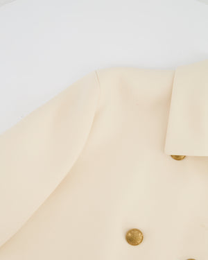 Christian Dior Cream Wool Jacket with Gold Buttons Detail Size FR 40 (UK 12)