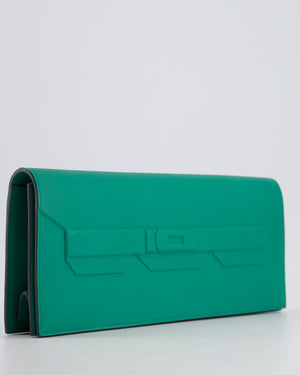 Hermès Birkin Shadow Cut Clutch Bag In Vert Vertigo Swift Leather