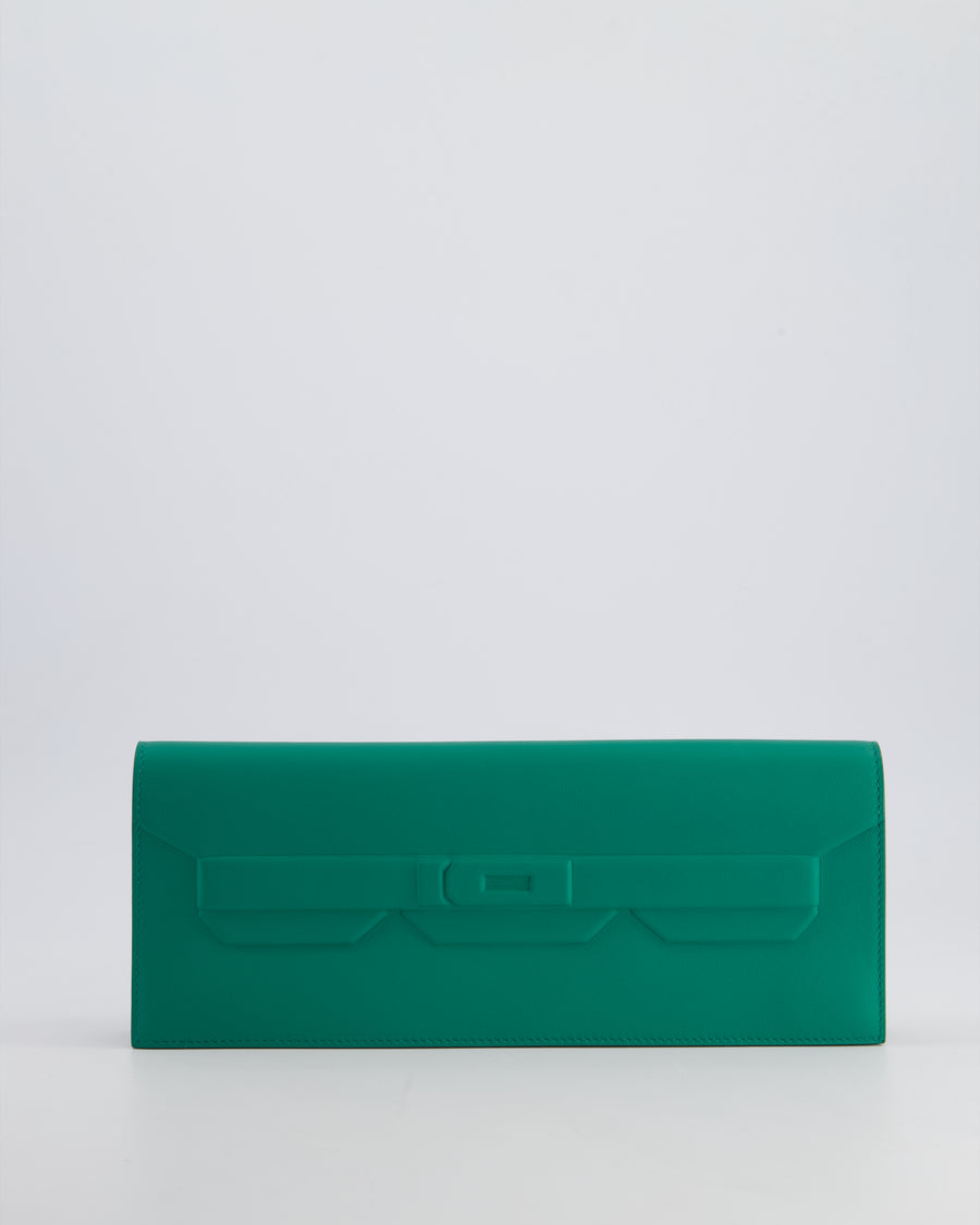 Hermès Birkin Shadow Cut Clutch Bag In Vert Vertigo Swift Leather