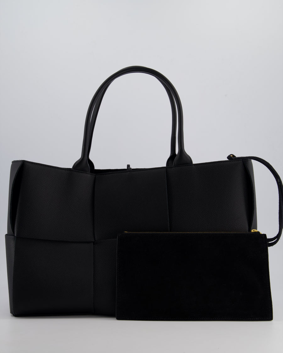 *HOT* Bottega Veneta Black Intrecciato Unstructured Arco Bag in Calfskin Leather with Pouch