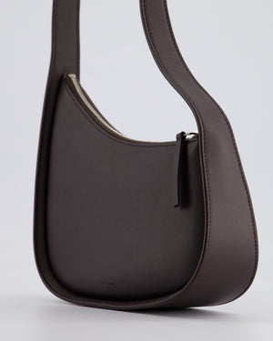 The Row Chocolate Brown Leather Half Moon Shoulder Bag RRP £1,290