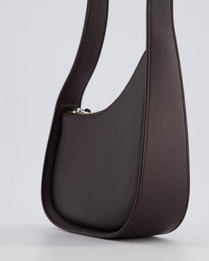 The Row Chocolate Brown Leather Half Moon Shoulder Bag RRP £1,290