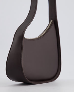 The Row Chocolate Brown Leather Half Moon Shoulder Bag RRP £1,290