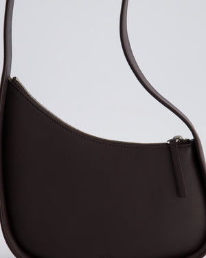 The Row Chocolate Brown Leather Half Moon Shoulder Bag RRP £1,290