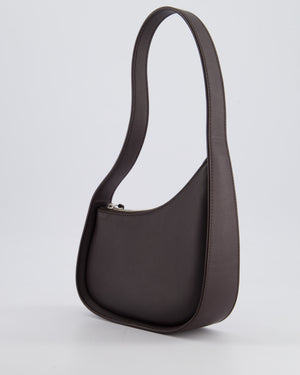 The Row Chocolate Brown Leather Half Moon Shoulder Bag RRP £1,290