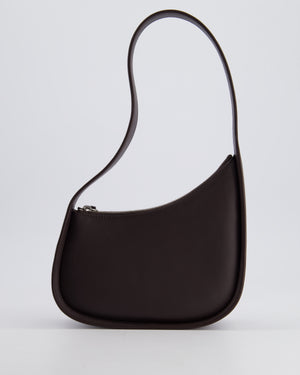 The Row Chocolate Brown Leather Half Moon Shoulder Bag RRP £1,290