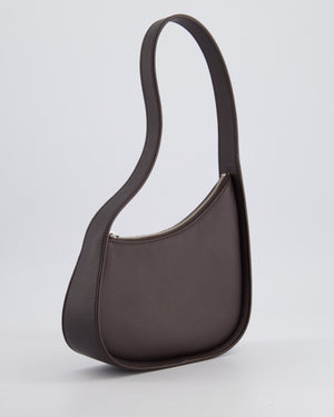 The Row Chocolate Brown Leather Half Moon Shoulder Bag RRP £1,290