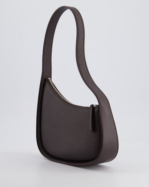 The Row Chocolate Brown Leather Half Moon Shoulder Bag RRP £1,290