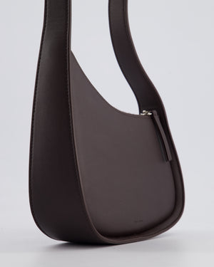 The Row Chocolate Brown Leather Half Moon Shoulder Bag RRP £1,290