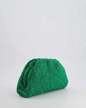 Bottega Veneta Green Raffia Grass Effect Mini Pouch Bag