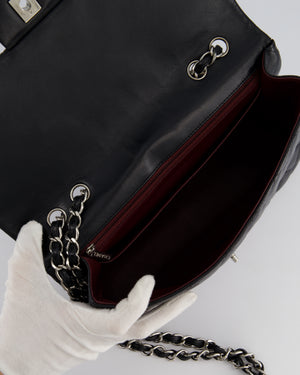 Chanel Black Jumbo Classic Single Flap Bag in Lambskin Leather with Silver Hardware