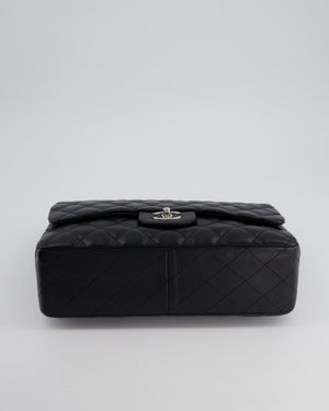 Chanel Black Jumbo Classic Single Flap Bag in Lambskin Leather with Silver Hardware