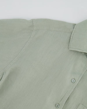 Loro Piana Sage Green Two-Piece Linen Shirt and Trousers Set Size IT 42 (UK 10)